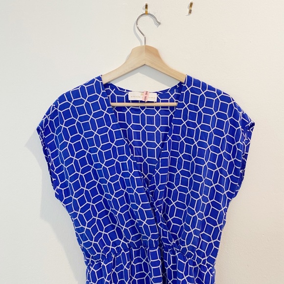 Amanda Uprichard Blue Printed Silk Dress - Picture 2 of 4